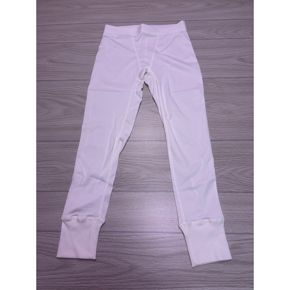 White Ribbed Knit 2-Piece Lounge Set Bralette and Leggings Size M - Picture 5 of 10